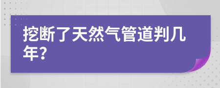 挖断了天然气管道判几年？