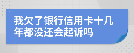 我欠了银行信用卡十几年都没还会起诉吗