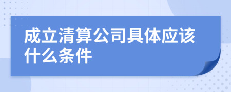 成立清算公司具体应该什么条件