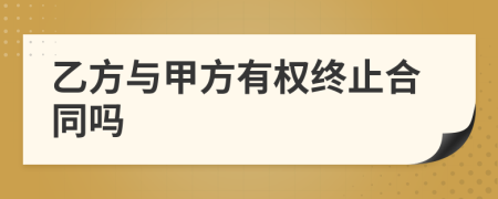 乙方与甲方有权终止合同吗