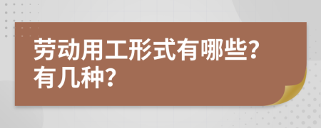 劳动用工形式有哪些？有几种？