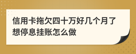 信用卡拖欠四十万好几个月了想停息挂账怎么做