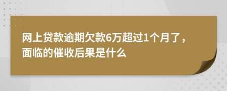 网上贷款逾期欠款6万超过1个月了，面临的催收后果是什么