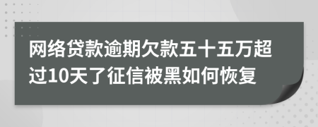 网络贷款逾期欠款五十五万超过10天了征信被黑如何恢复