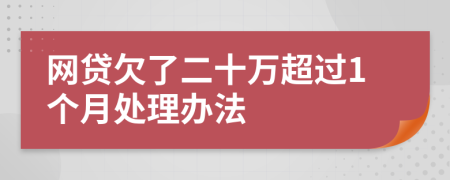 网贷欠了二十万超过1个月处理办法