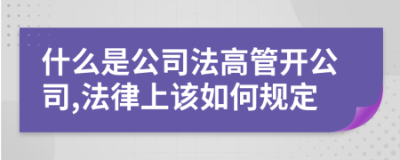 什么是公司法高管开公司,法律上该如何规定