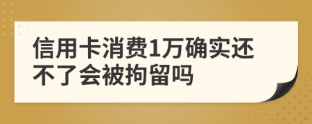信用卡消费1万确实还不了会被拘留吗