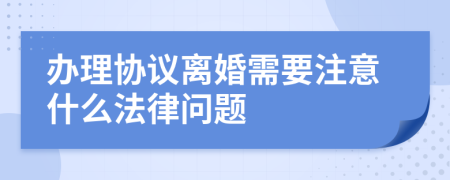 办理协议离婚需要注意什么法律问题