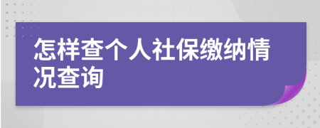 怎样查个人社保缴纳情况查询