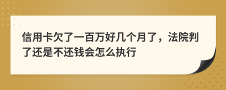 信用卡欠了一百万好几个月了，法院判了还是不还钱会怎么执行