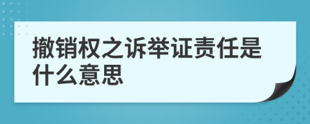 撤销权之诉举证责任是什么意思