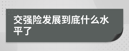 交强险发展到底什么水平了