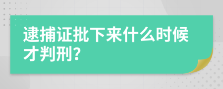 逮捕证批下来什么时候才判刑？