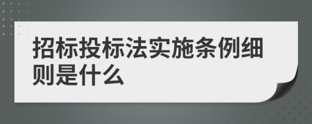 招标投标法实施条例细则是什么