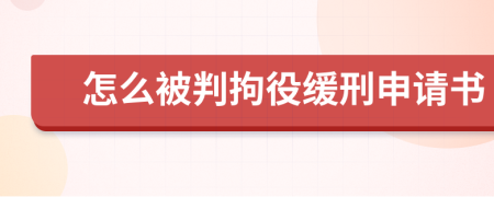 怎么被判拘役缓刑申请书