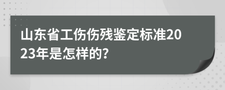 山东省工伤伤残鉴定标准2023年是怎样的？