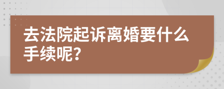 去法院起诉离婚要什么手续呢？