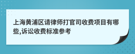 上海黄浦区请律师打官司收费项目有哪些,诉讼收费标准参考
