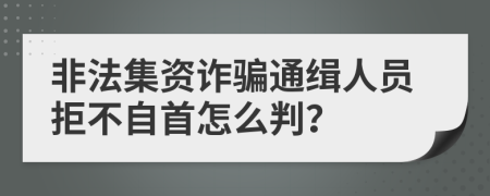 非法集资诈骗通缉人员拒不自首怎么判？
