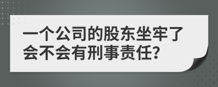 一个公司的股东坐牢了会不会有刑事责任？