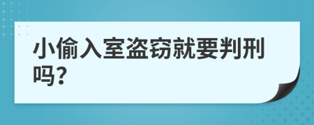 小偷入室盗窃就要判刑吗？