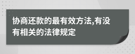 协商还款的最有效方法,有没有相关的法律规定