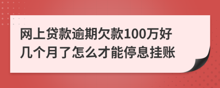网上贷款逾期欠款100万好几个月了怎么才能停息挂账