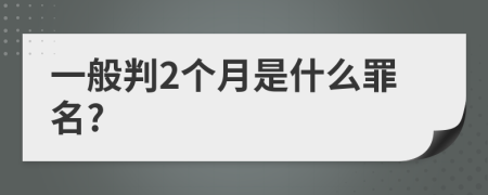 一般判2个月是什么罪名?