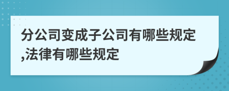 分公司变成子公司有哪些规定,法律有哪些规定