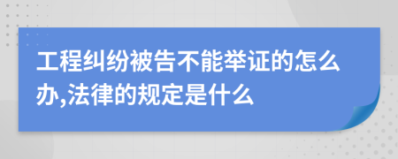 工程纠纷被告不能举证的怎么办,法律的规定是什么