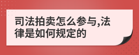 司法拍卖怎么参与,法律是如何规定的