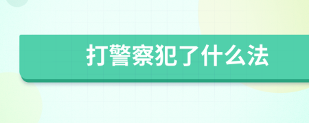 打警察犯了什么法