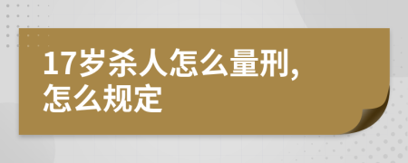 17岁杀人怎么量刑,怎么规定
