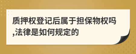 质押权登记后属于担保物权吗,法律是如何规定的