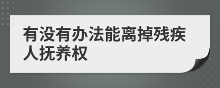 有没有办法能离掉残疾人抚养权