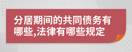 分居期间的共同债务有哪些,法律有哪些规定