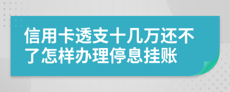 信用卡透支十几万还不了怎样办理停息挂账