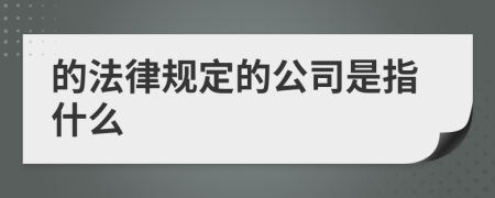 的法律规定的公司是指什么