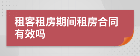 租客租房期间租房合同有效吗