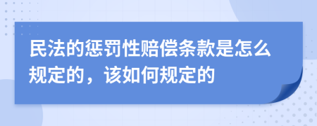 民法的惩罚性赔偿条款是怎么规定的，该如何规定的