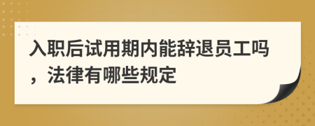 入职后试用期内能辞退员工吗，法律有哪些规定