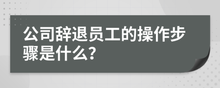 公司辞退员工的操作步骤是什么？
