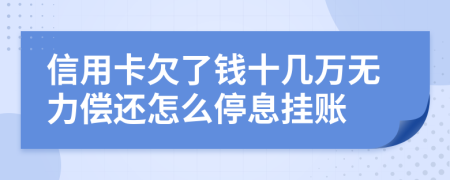 信用卡欠了钱十几万无力偿还怎么停息挂账