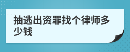 抽逃出资罪找个律师多少钱