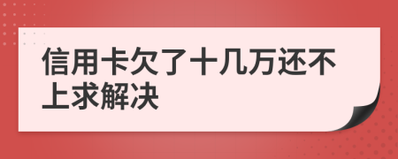 信用卡欠了十几万还不上求解决