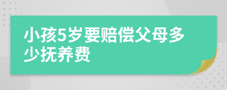 小孩5岁要赔偿父母多少抚养费