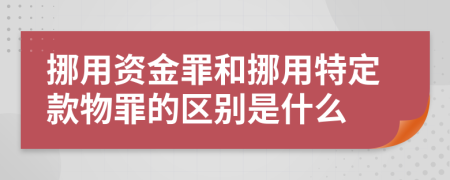 挪用资金罪和挪用特定款物罪的区别是什么