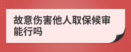 故意伤害他人取保候审能行吗