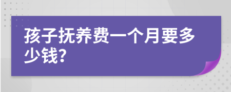 孩子抚养费一个月要多少钱？