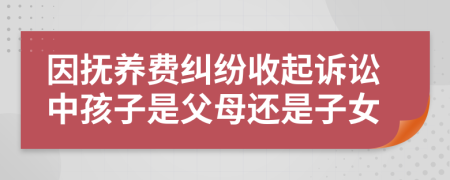 因抚养费纠纷收起诉讼中孩子是父母还是子女